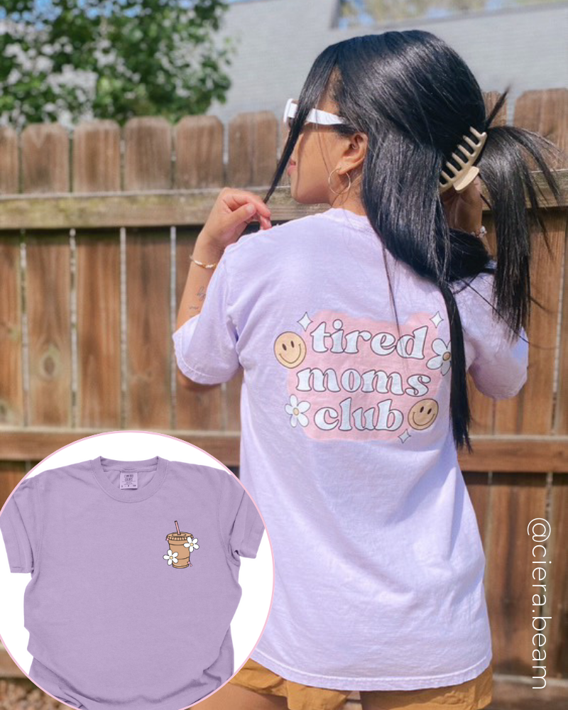 Tired Moms Club- Short Sleeve T-Shirt (Orchid)