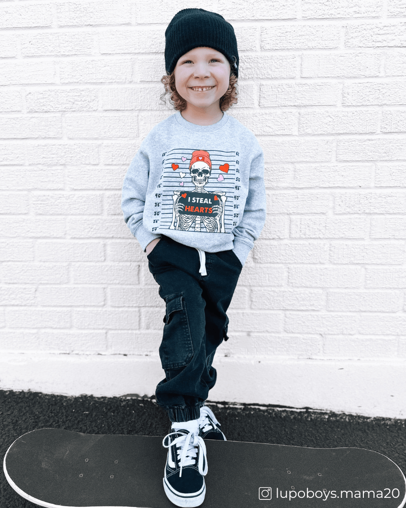 I Steal Hearts - Toddler & Youth Sweatshirt - Lily + AJ Clothing Co.
