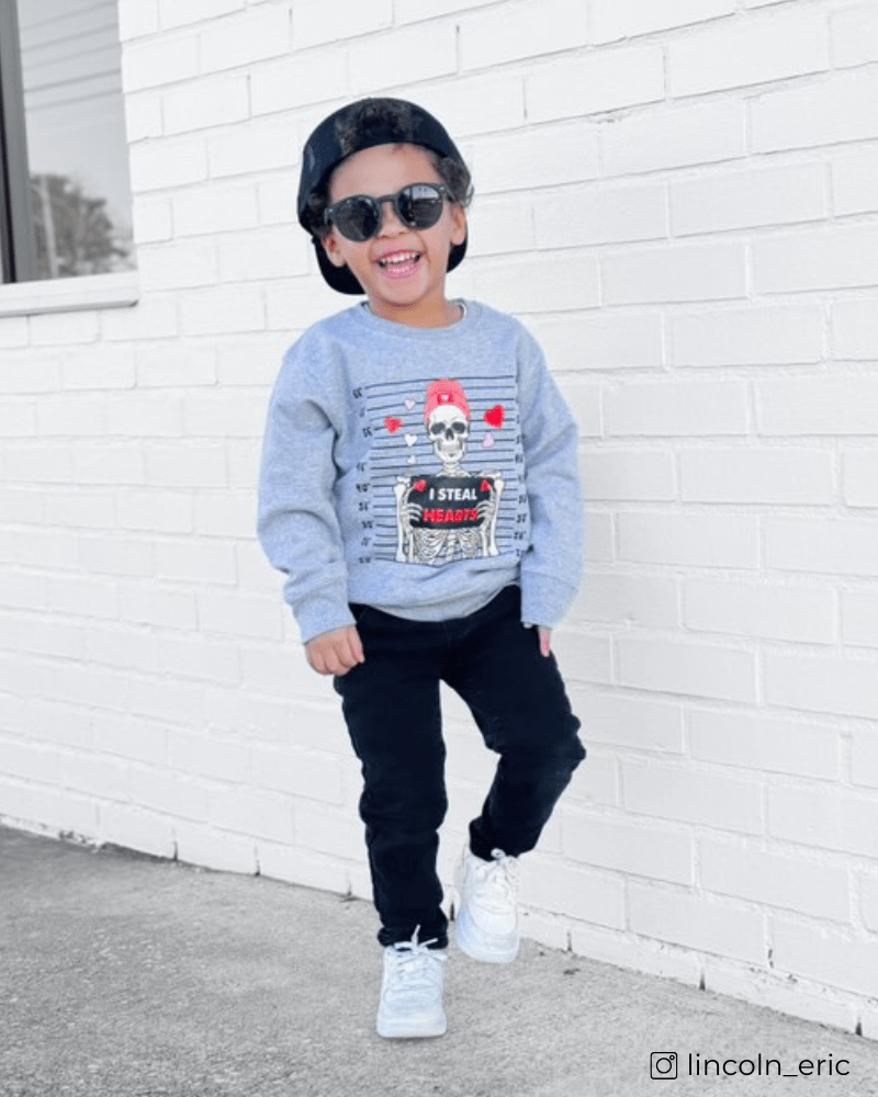 I Steal Hearts - Toddler & Youth Sweatshirt - Lily + AJ Clothing Co.