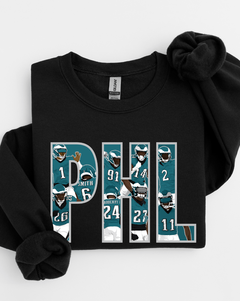 PHL Football - Toddler, Youth & Adult Crewneck Sweatshirt - Lily + AJ Clothing Co.