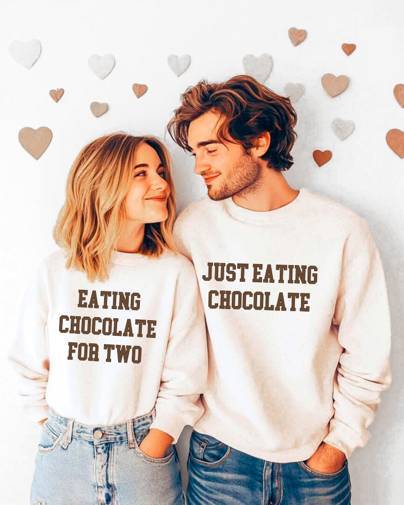 Eating Chocolate For Two - Adult Crewneck Sweatshirt