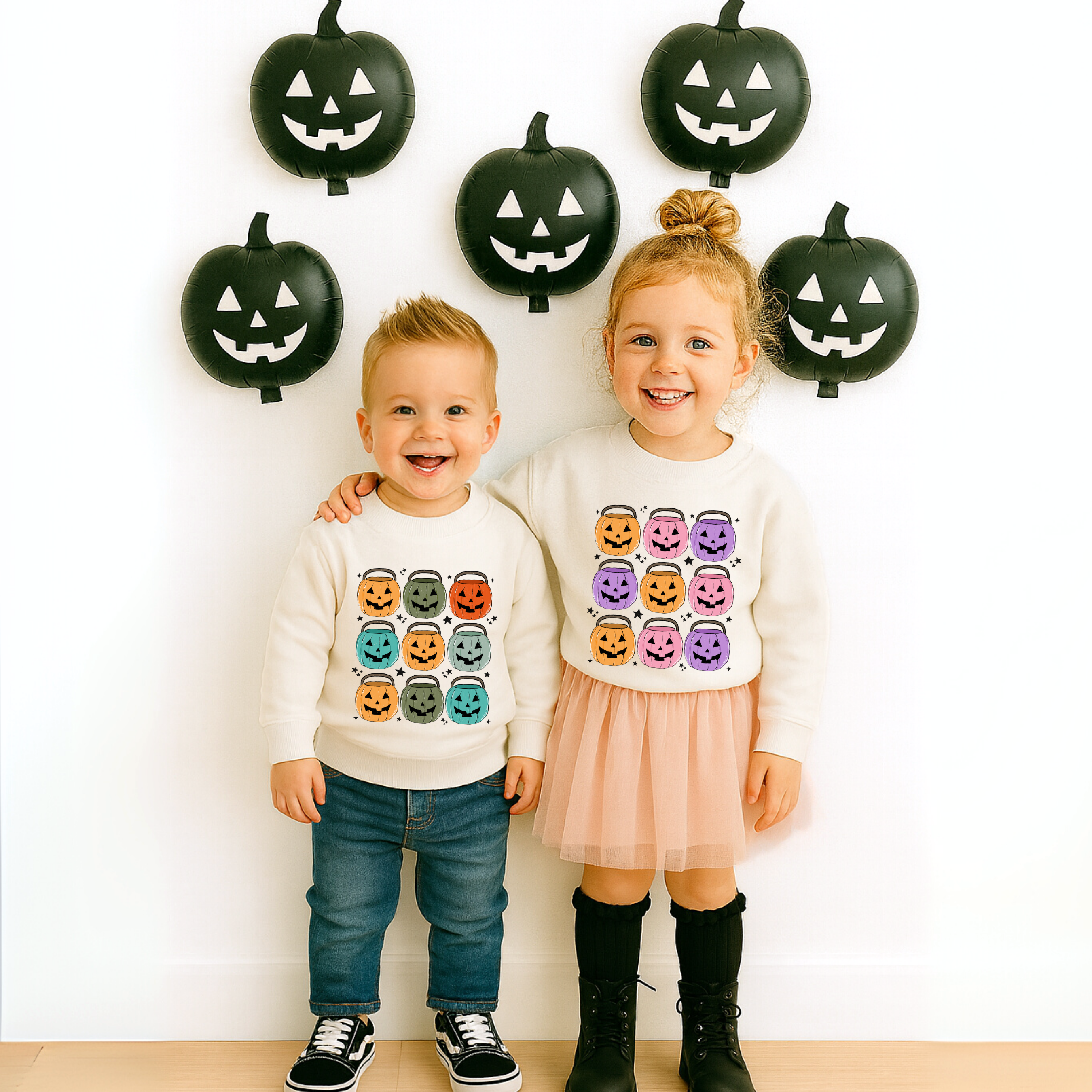 Pumpkin Jack-O-Lantern - Toddler & Youth Crewneck Sweatshirt