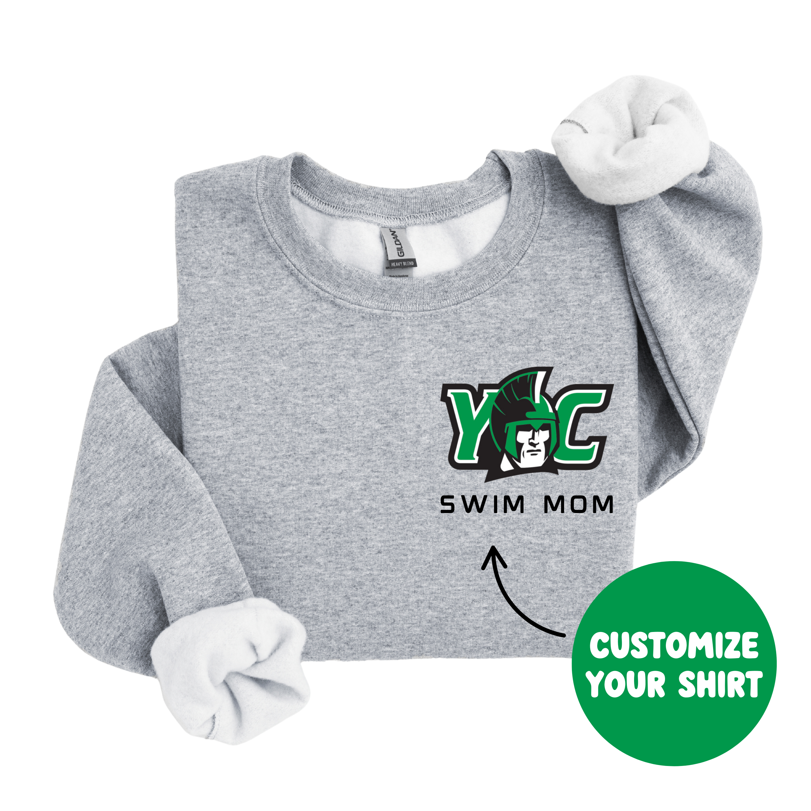 York College Swim Family Pocket Logo - Crewneck Sweatshirt