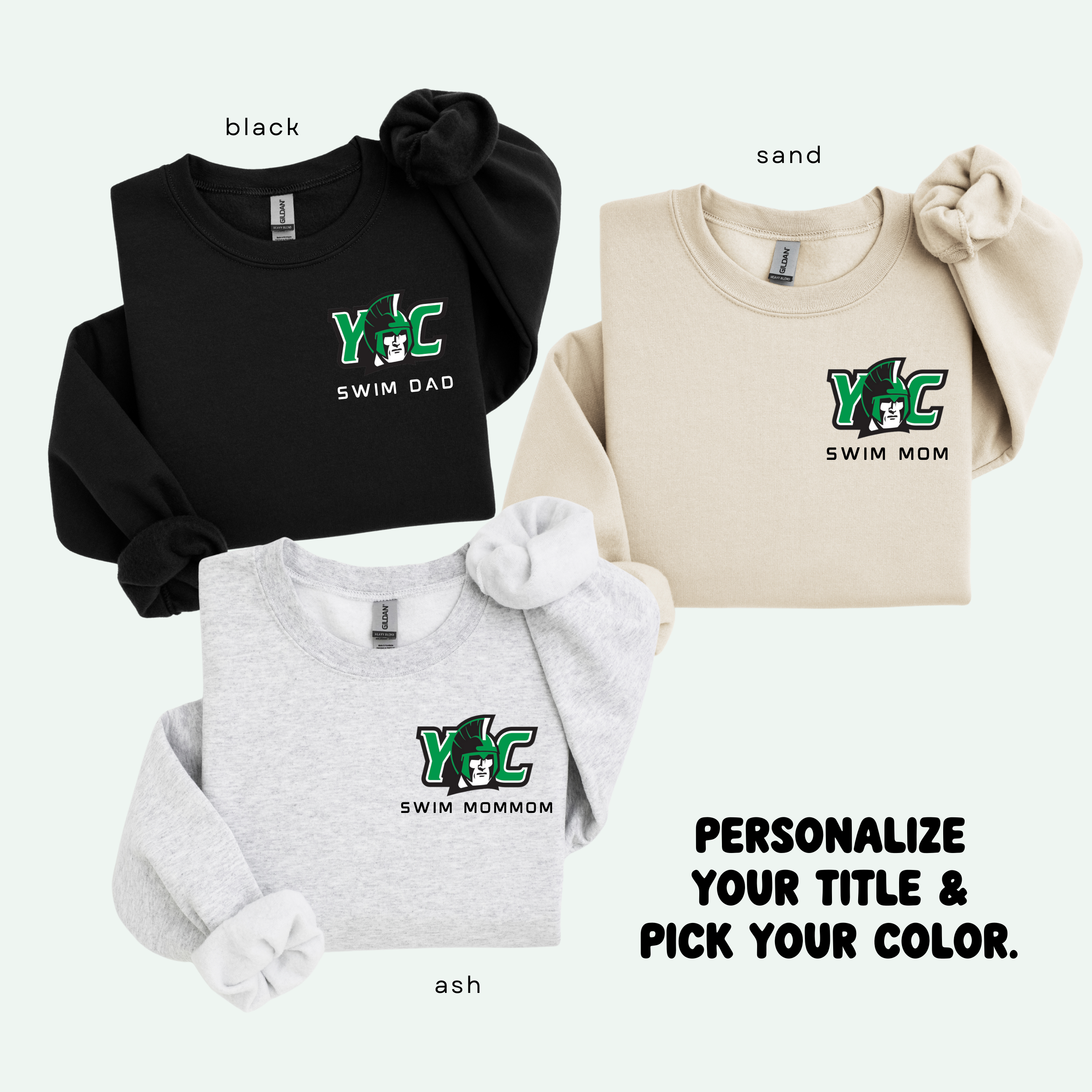 York College Swim Family Pocket Logo - Crewneck Sweatshirt