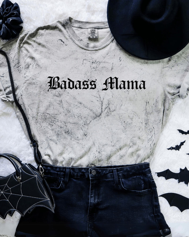 Badass Mama - Short Sleeve Adult Color Blast T-Shirt - Lily + AJ Clothing Co.