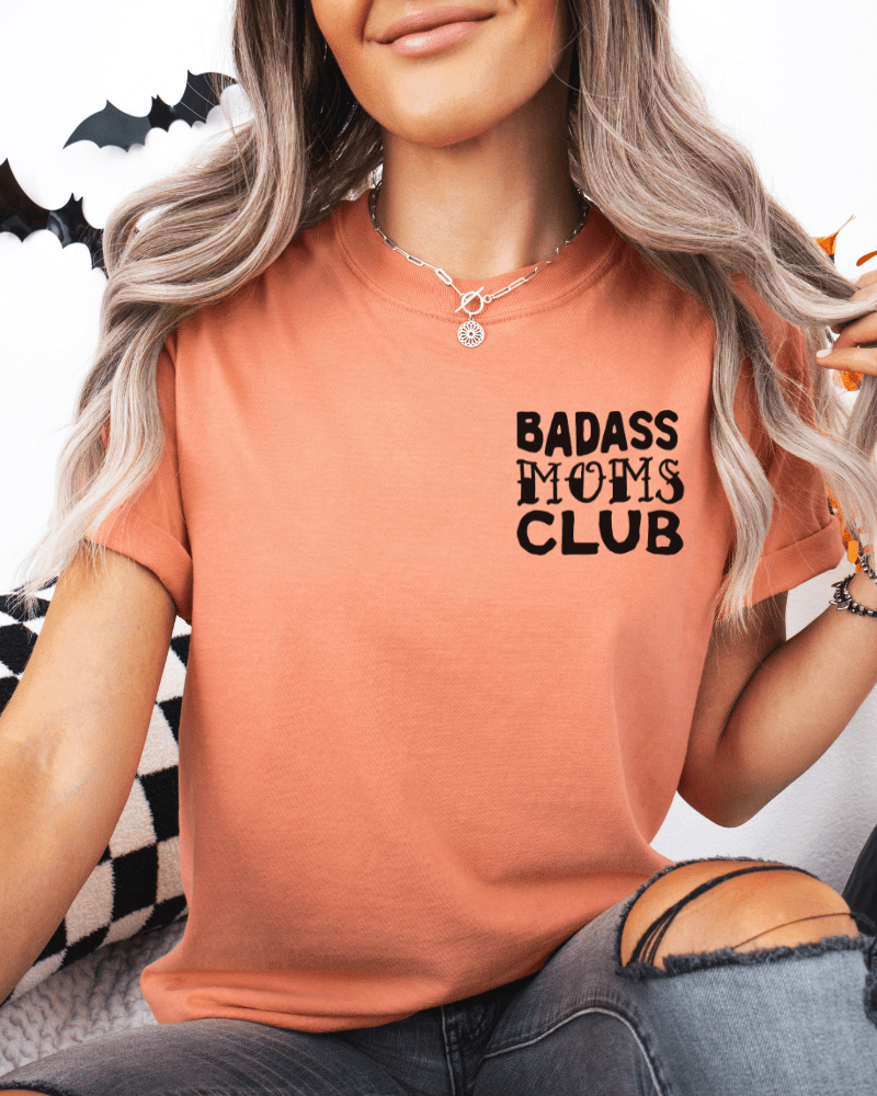 Badass Moms Club - Short Sleeve Adult T-Shirt (Terracotta) - Lily + AJ Clothing Co.