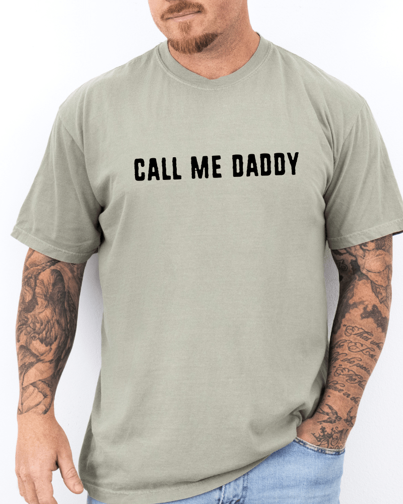 Call Me Daddy - Short Sleeve Adult T-Shirt (Sandstone) - Lily + AJ Clothing Co.