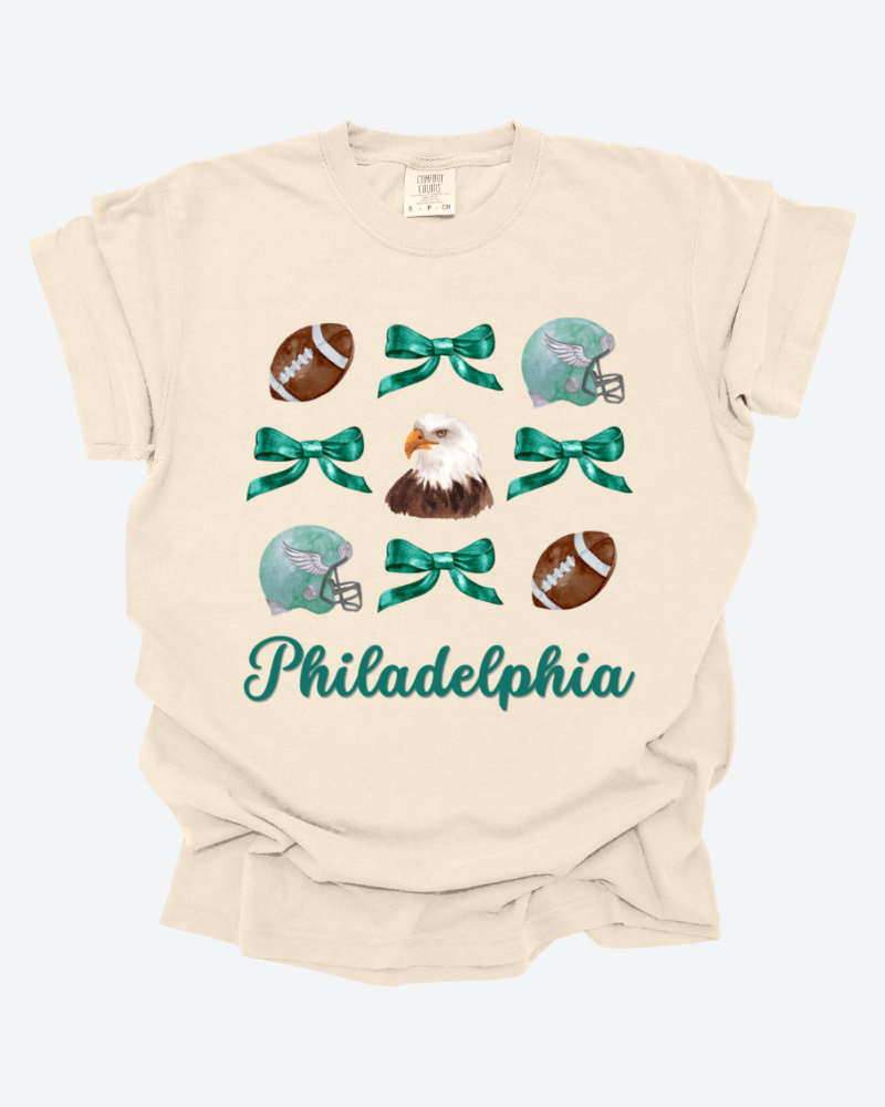 Football Bows - Short Sleeve Adult T-Shirt - Lily + AJ Clothing Co.