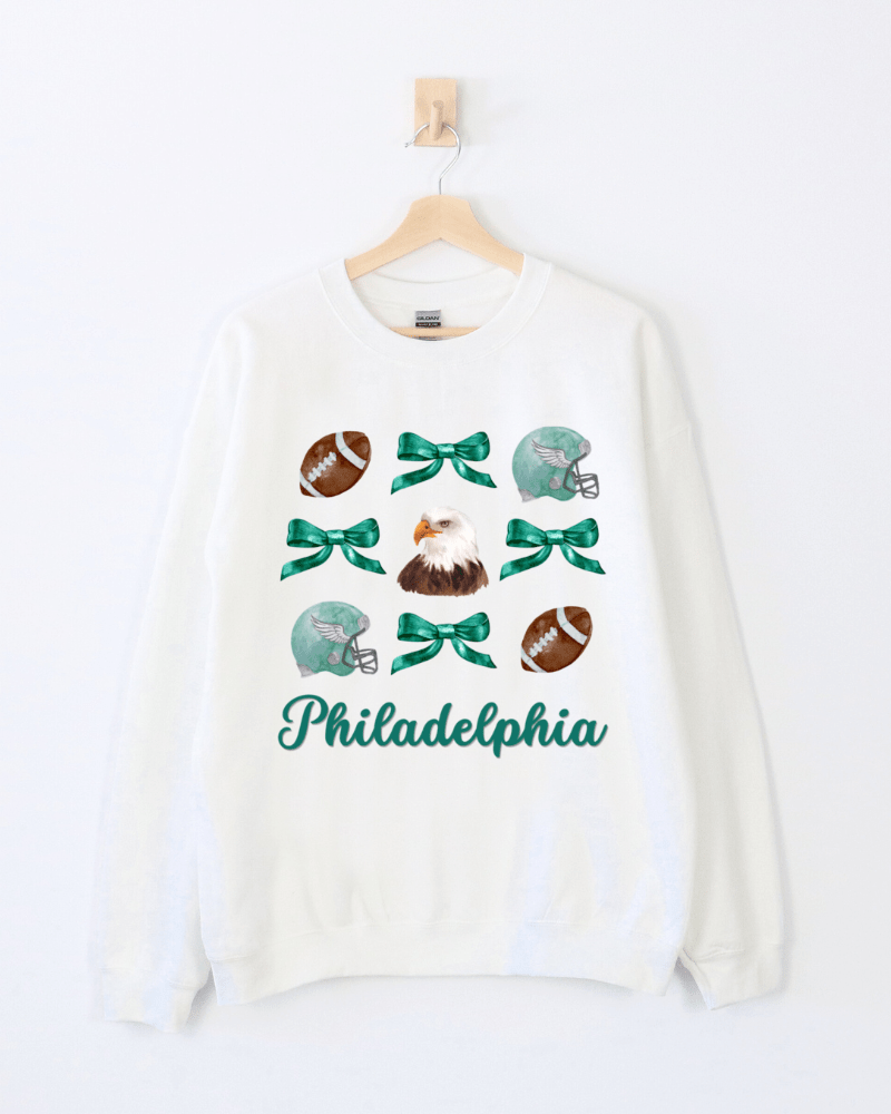 Football Bows - Toddler, Youth & Adult Crewneck Sweatshirt - Lily + AJ Clothing Co.