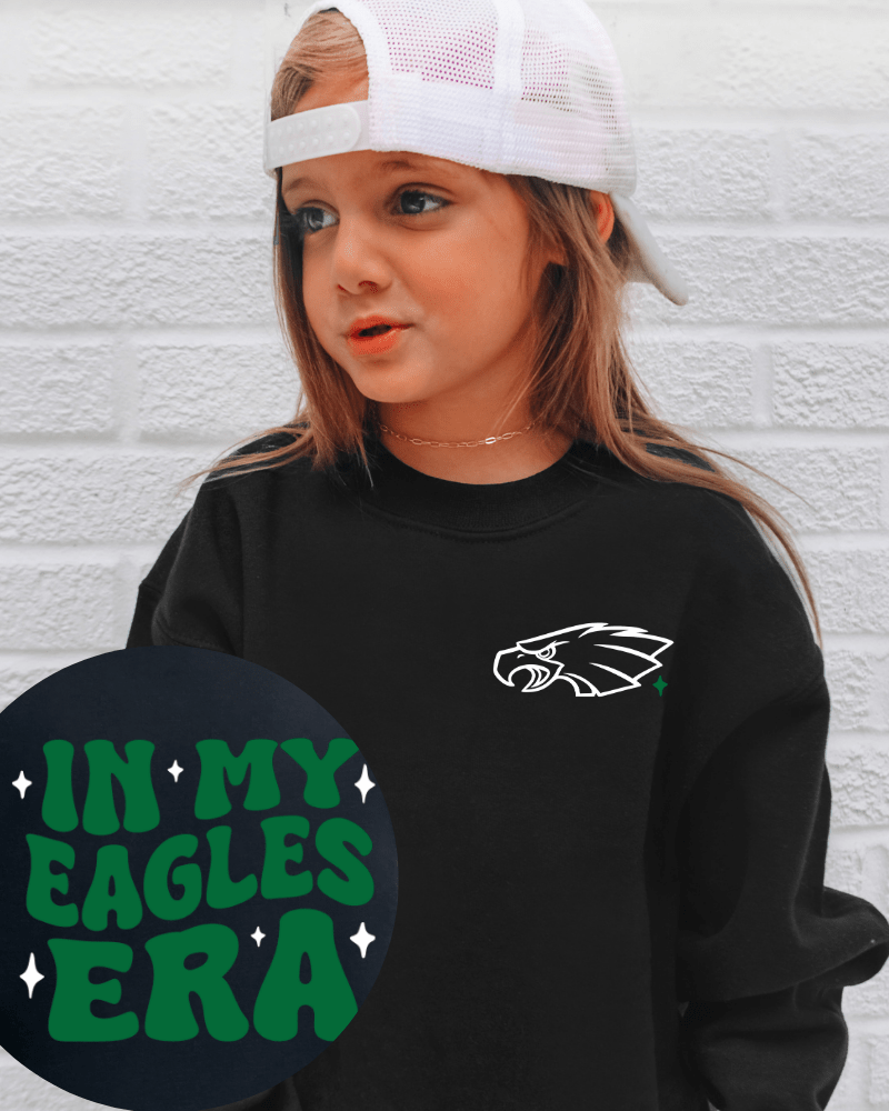 In My Eagles Era - Toddler & Youth Crewneck Sweatshirt - Lily + AJ Clothing Co.