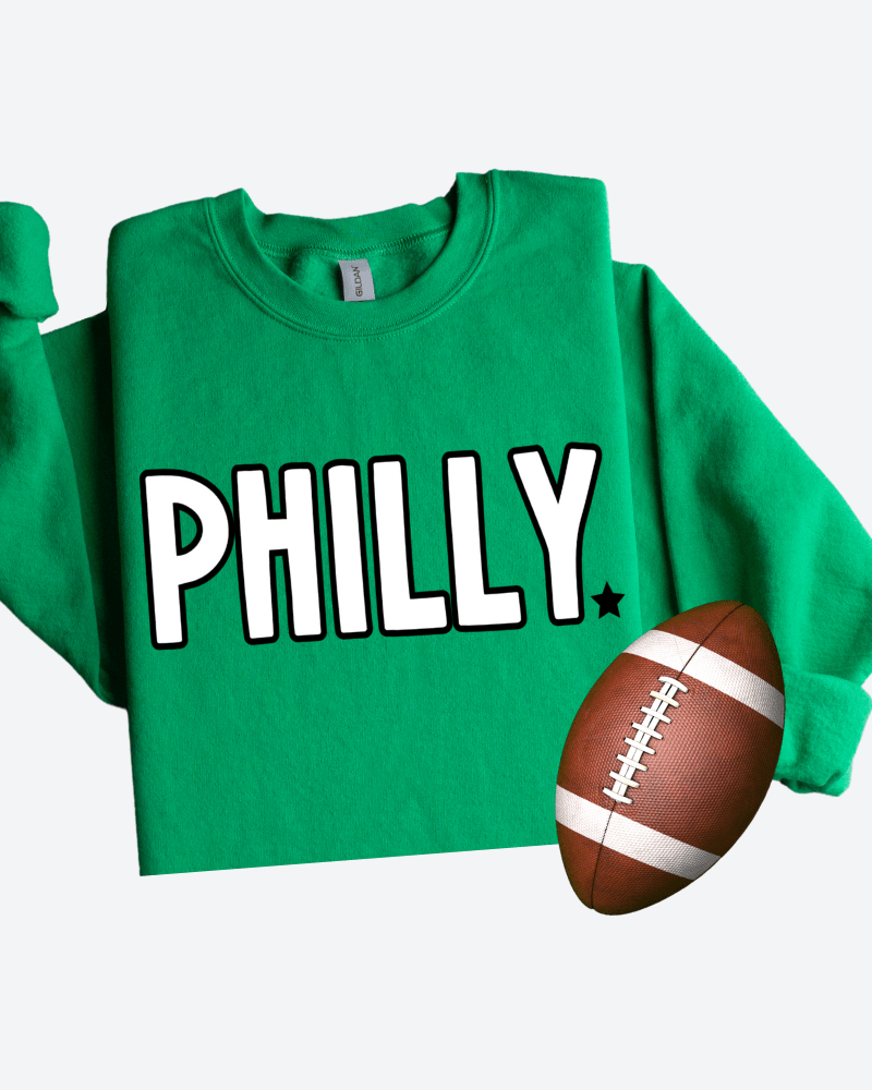 Philly - Adult Crewneck Sweatshirt (Kelly Green) - Lily + AJ Clothing Co.