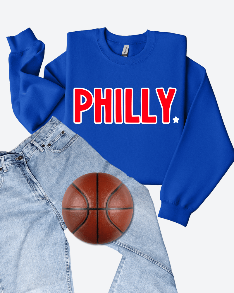 Philly - Toddler, Youth & Adult Crewneck Sweatshirt (Blue) - Lily + AJ Clothing Co.