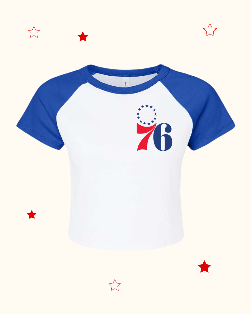 Sixers - Raglan Cropped Tee - Lily + AJ Clothing Co.