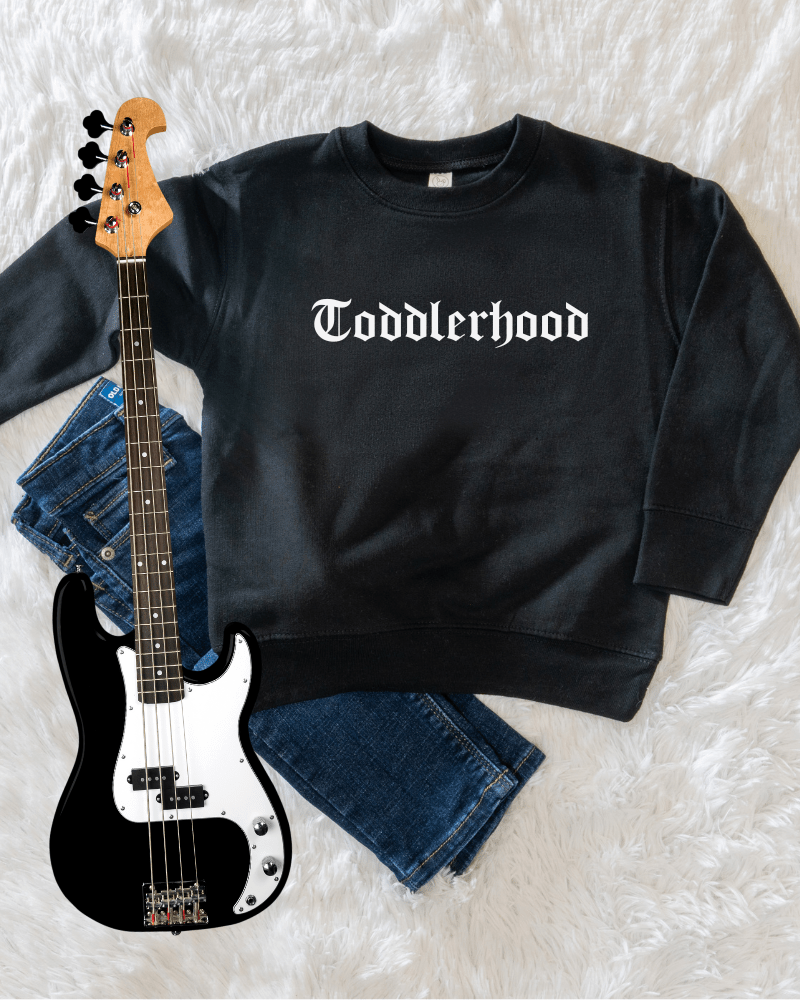 Toddlerhood - Toddler Crewneck Sweatshirt (Black) - Lily + AJ Clothing Co.